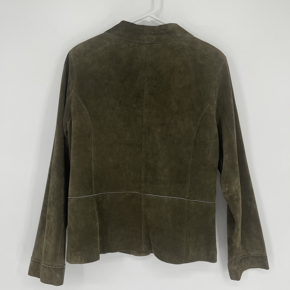 Brandon Thomas Women's Hunter Green Suede Leather Blazer Jacket Size L - Picture 2 of 6